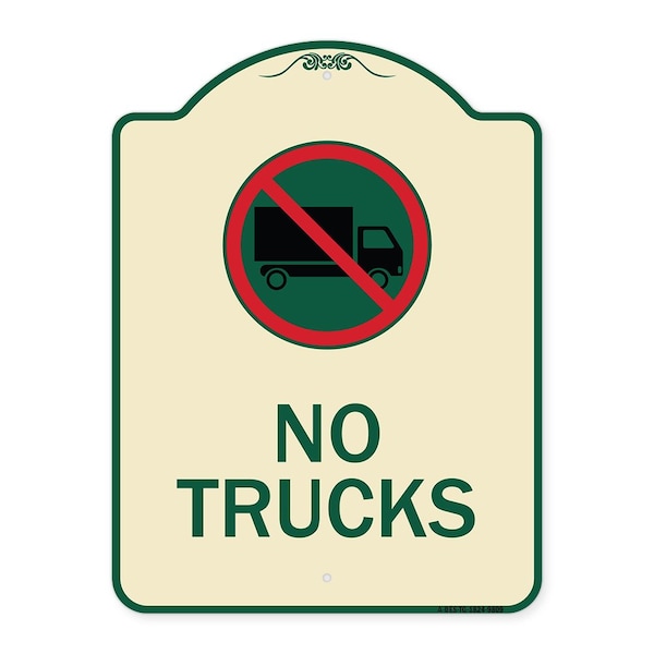 Designer Series-No Trucks With Graphic Tan & Green Heavy-Gauge Aluminum, 24" x 18", TG-1824-9809
